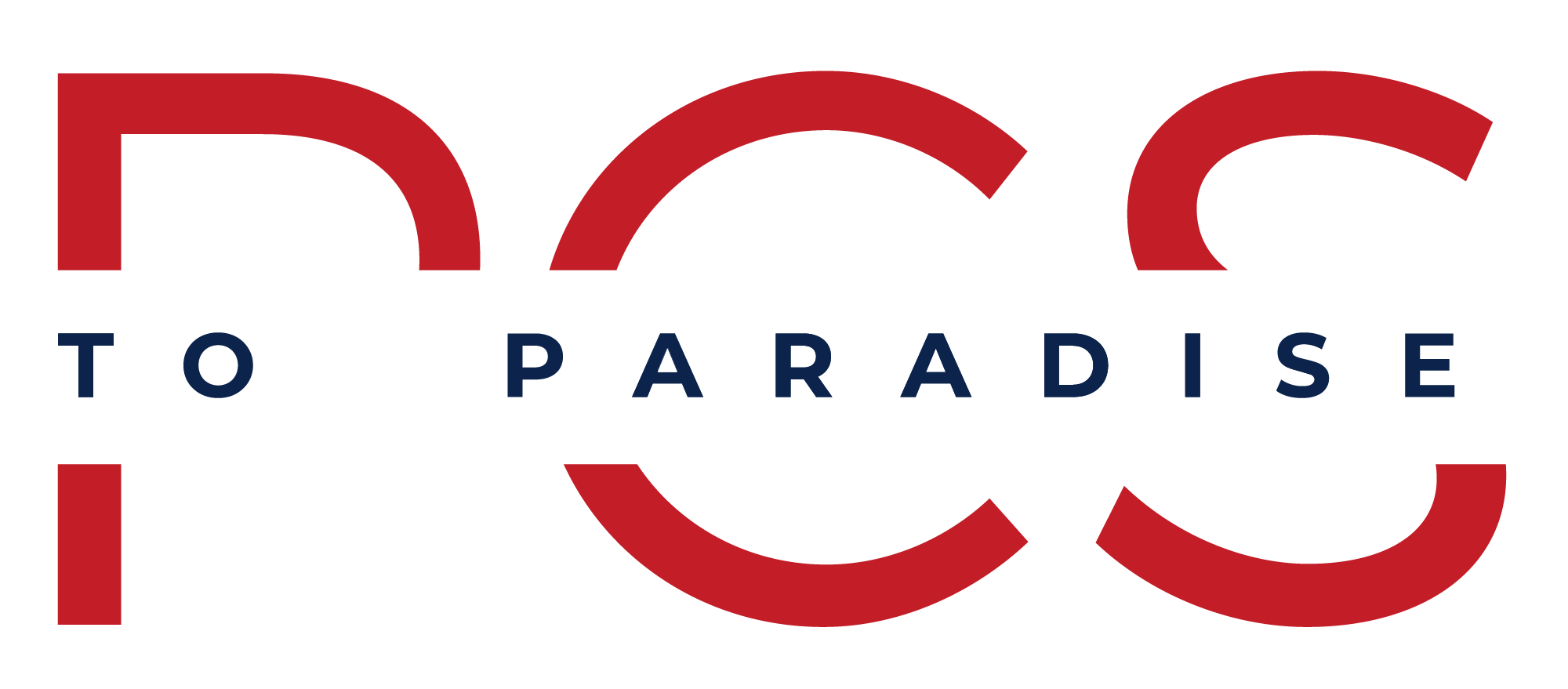 Logo wordmark red and blue | PCS to Paradise | Hawaii PCS Guide | Military Move to Oahu